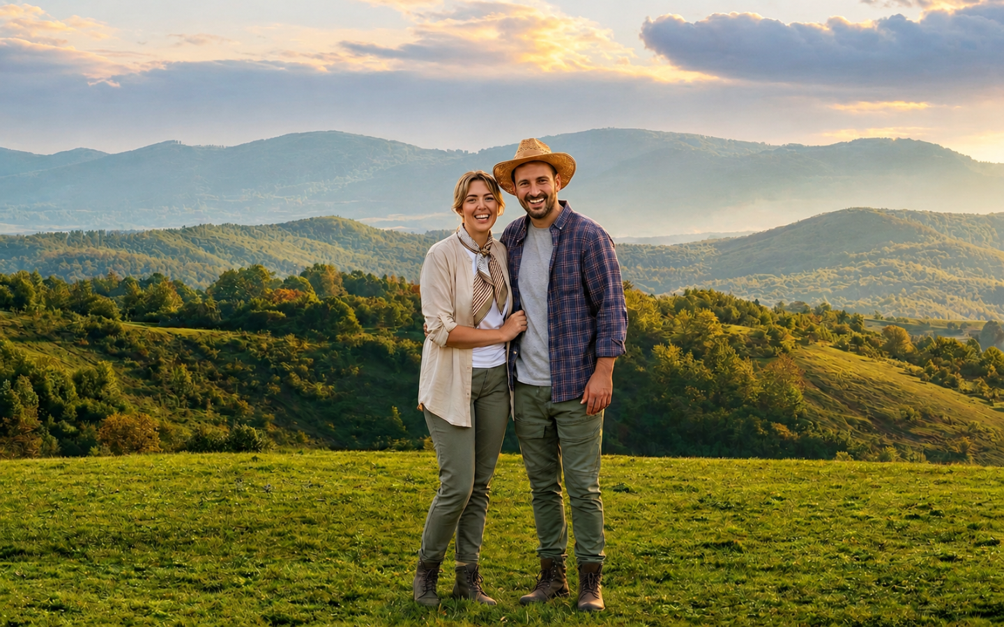 Couple sharing a moment outdoors in Ireland
